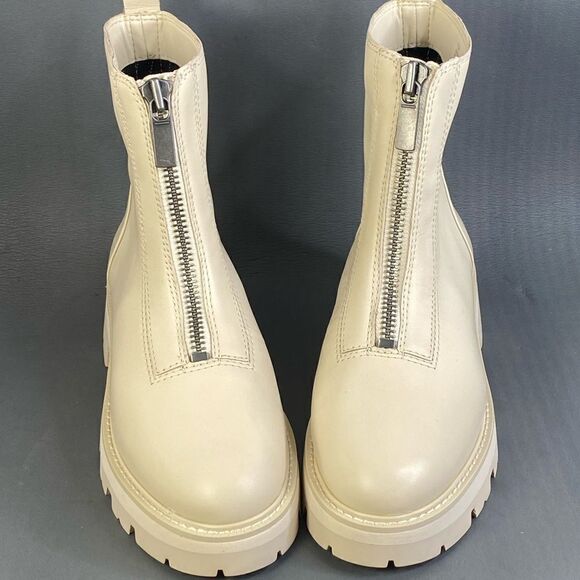 Gianni Bini x Nastia Liukin Bowery Leather Zip-Up Lug Sole Booties womens 9.5 - Picture 1 of 9